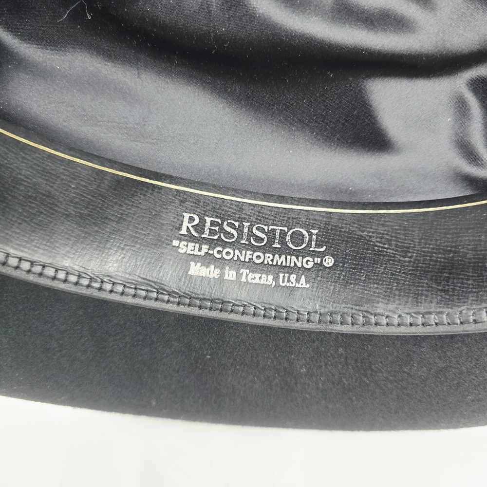 Resistol Cowboy Hat Size 7 1/2 Western XX Premium Wool Black Self Conforming - Picture 8 of 11